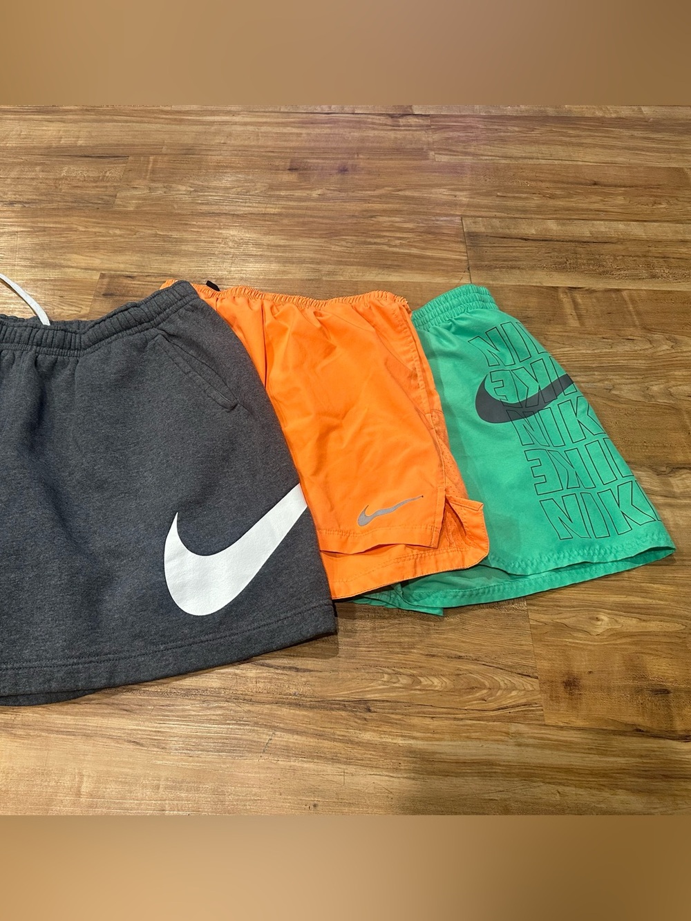 Nike Kids Gray, Orange & Green Athletic Skorts and Shorts Set